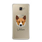 Canaan Dog Personalised Samsung Galaxy A3 2016 Case on gold phone