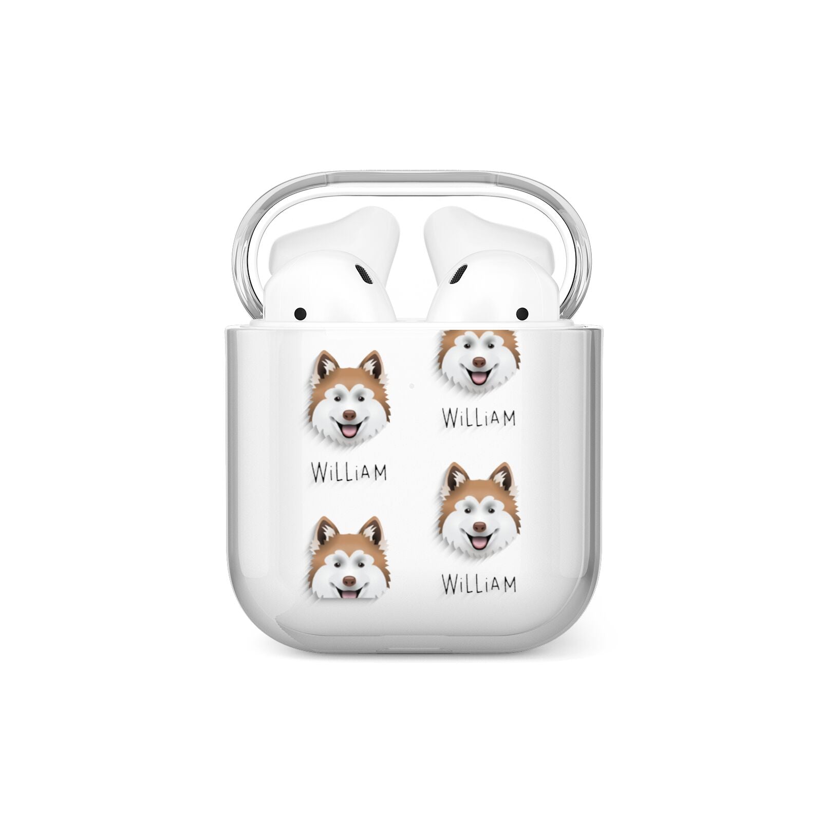 Canadian Eskimo Dog Icon with Name AirPods Case