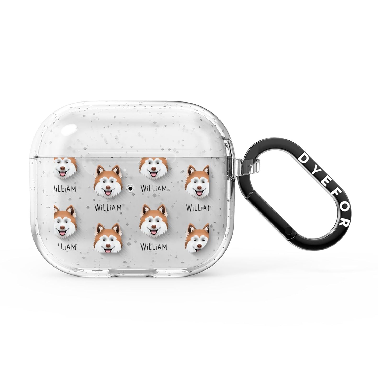 Canadian Eskimo Dog Icon with Name AirPods Glitter Case 3rd Gen