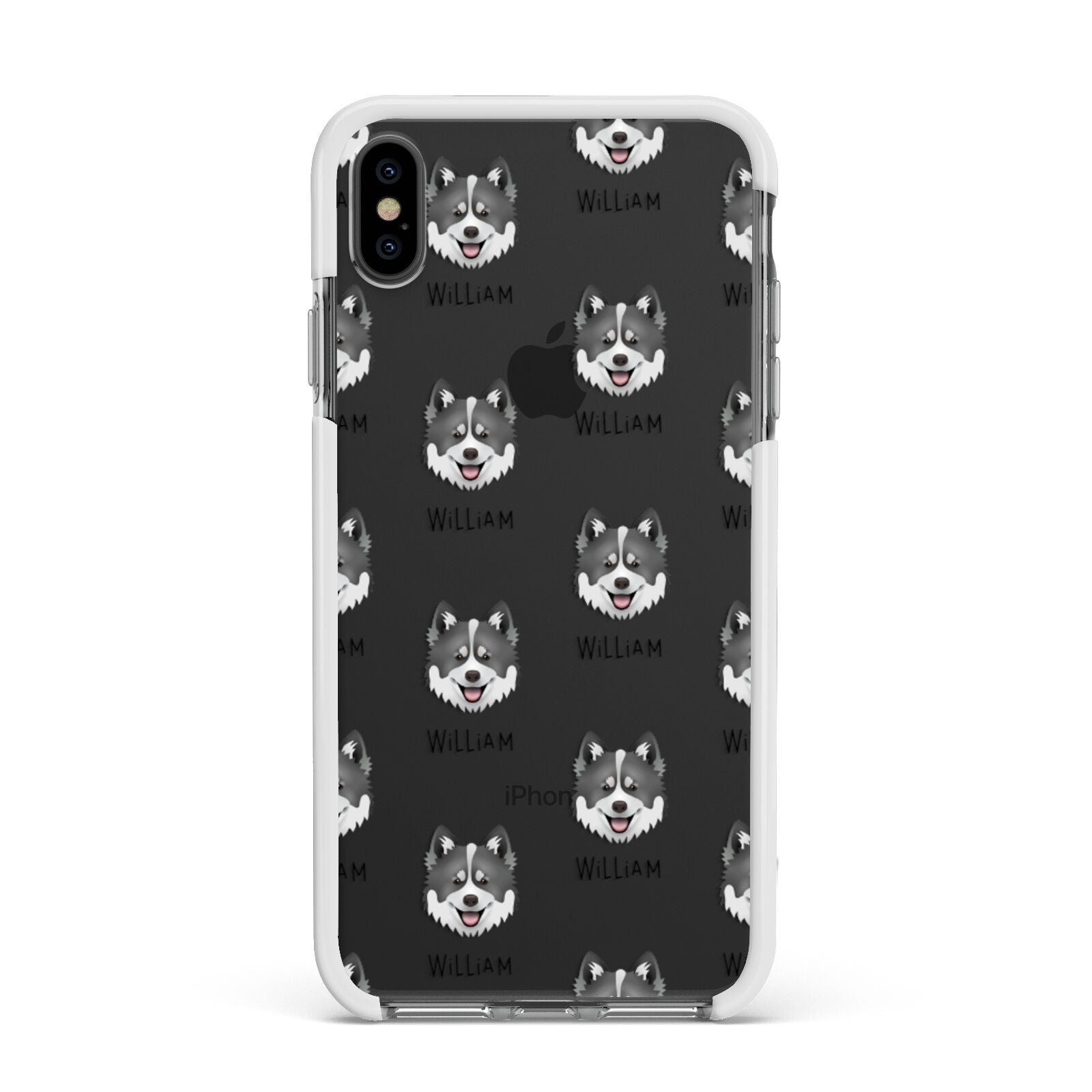 Canadian Eskimo Dog Icon with Name Apple iPhone Xs Max Impact Case White Edge on Black Phone