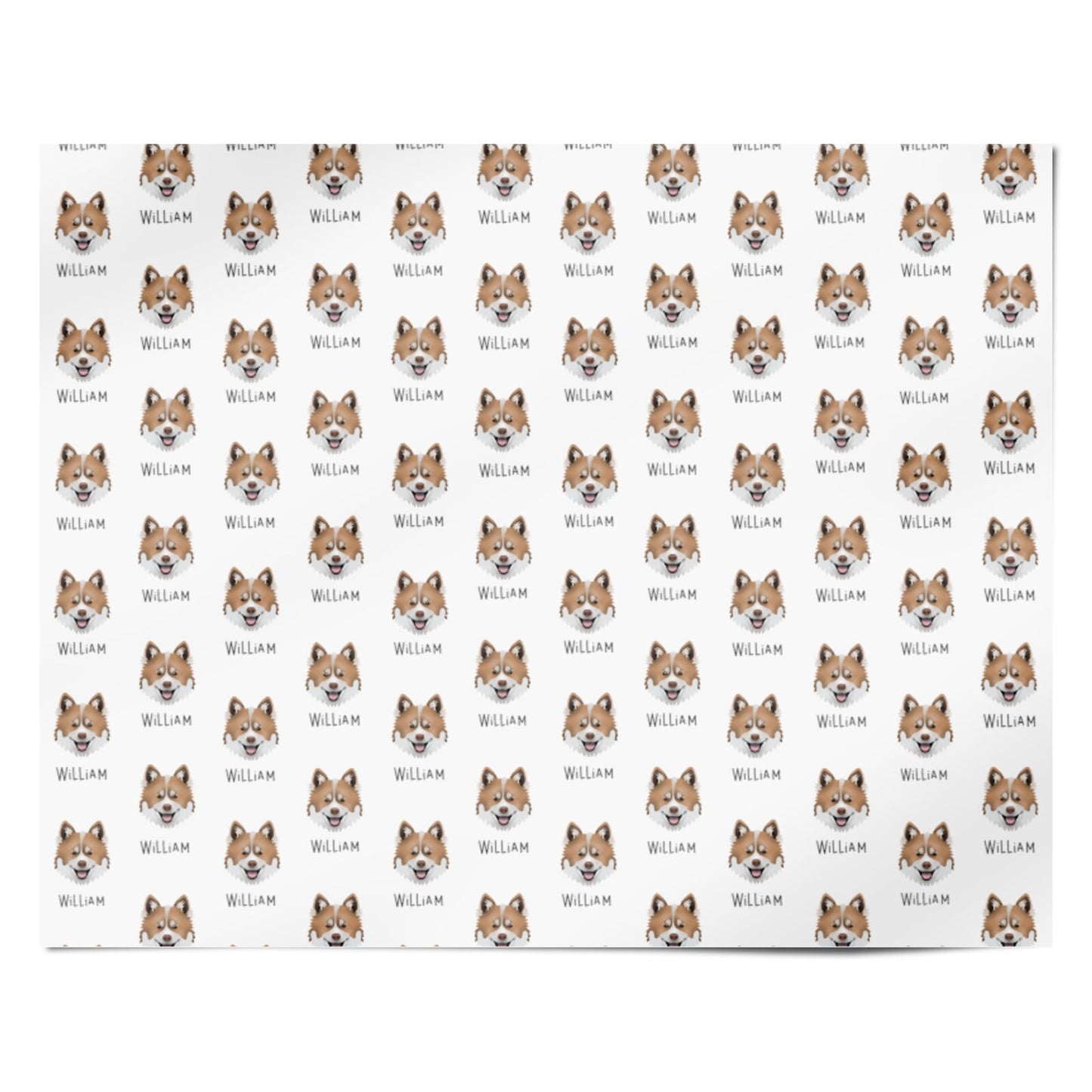 Canadian Eskimo Dog Icon with Name Personalised Wrapping Paper Alternative
