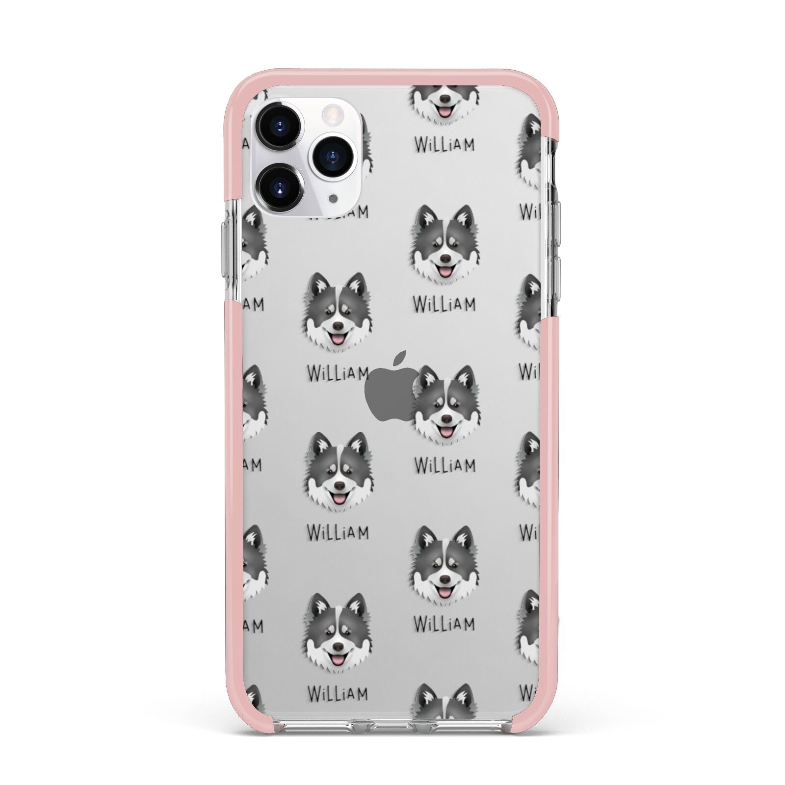 Canadian Eskimo Dog Icon with Name iPhone 11 Pro Max Impact Pink Edge Case
