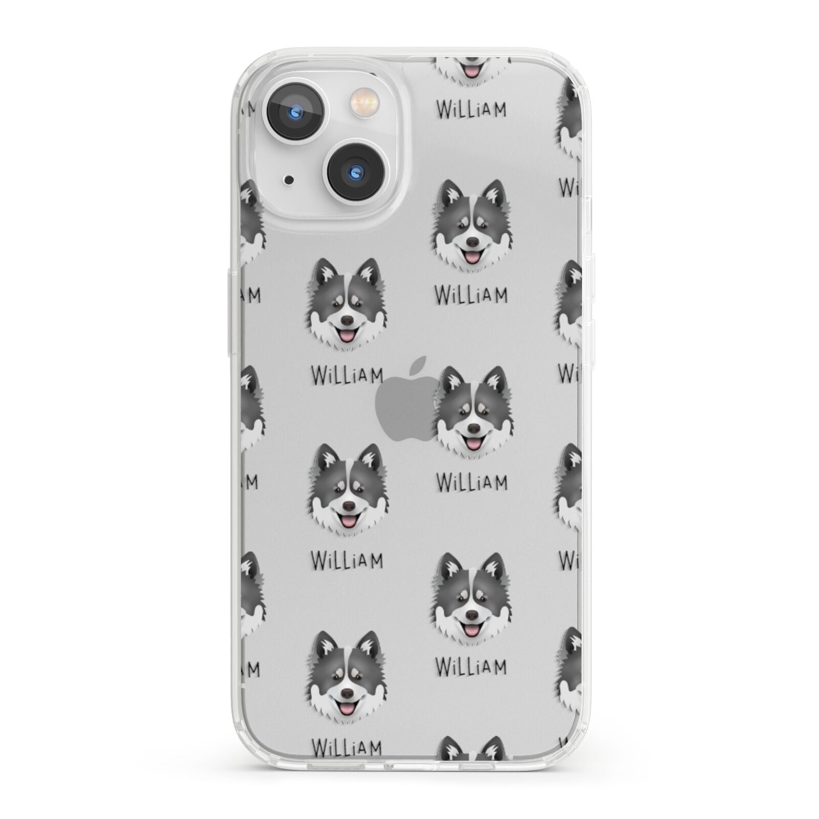 Canadian Eskimo Dog Icon with Name iPhone 13 Clear Bumper Case