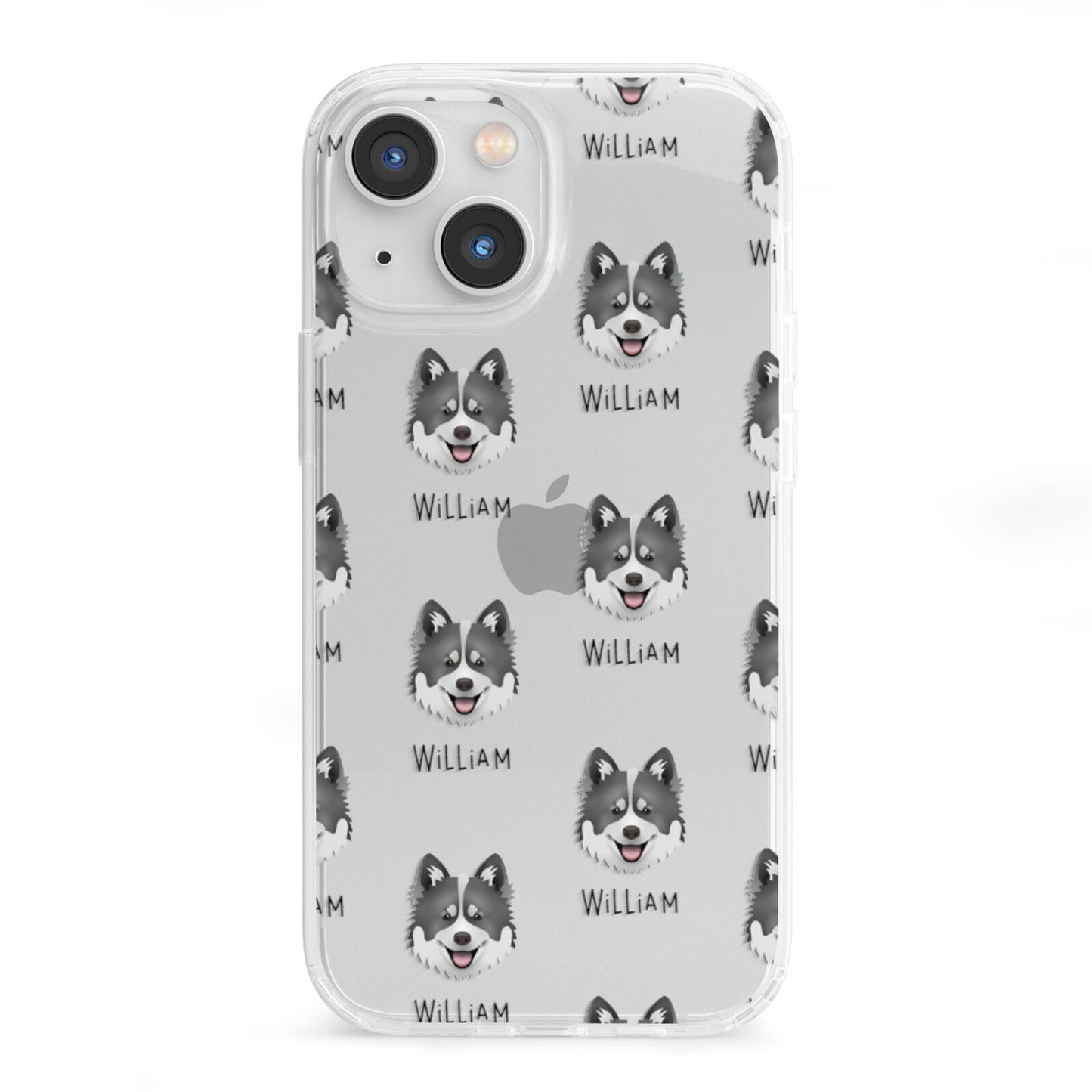 Canadian Eskimo Dog Icon with Name iPhone 13 Mini Clear Bumper Case