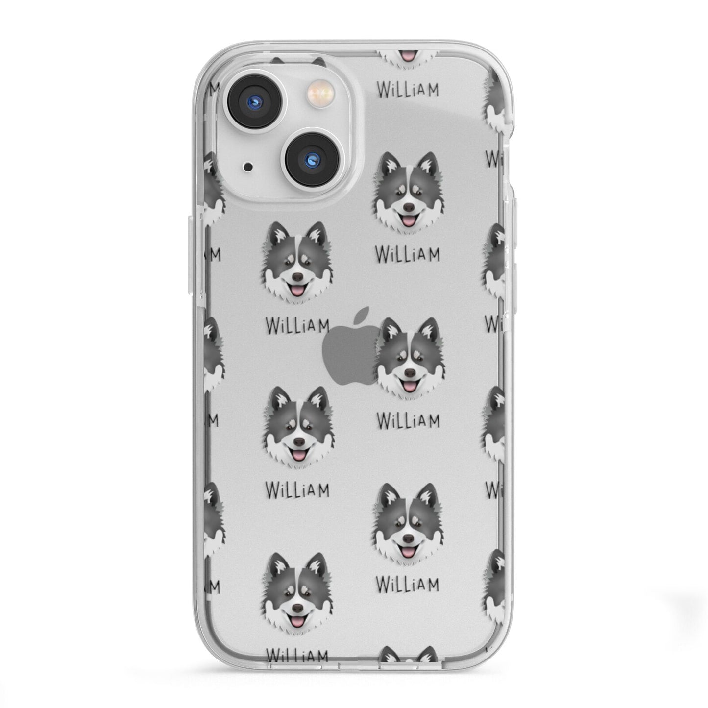 Canadian Eskimo Dog Icon with Name iPhone 13 Mini TPU Impact Case with White Edges