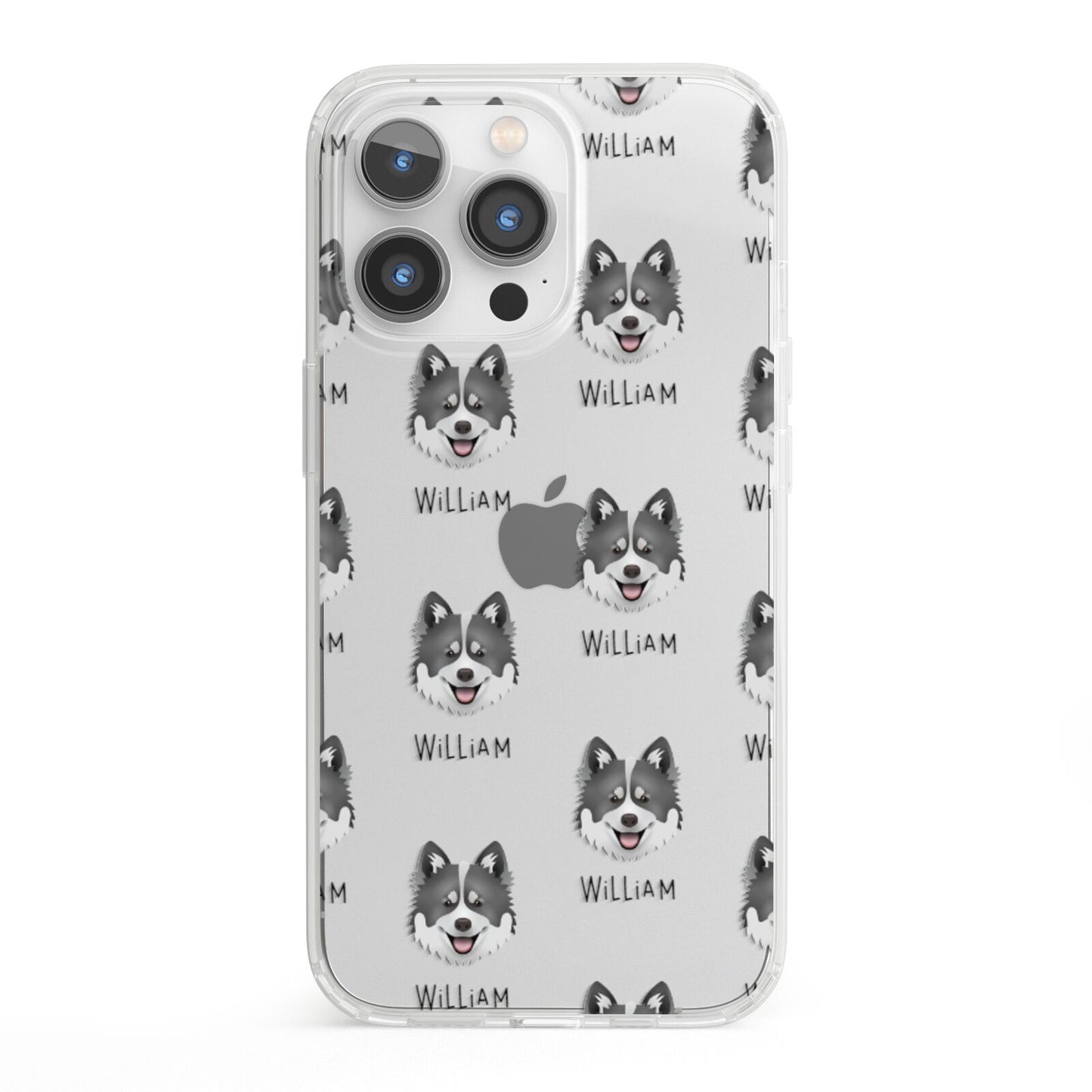 Canadian Eskimo Dog Icon with Name iPhone 13 Pro Clear Bumper Case