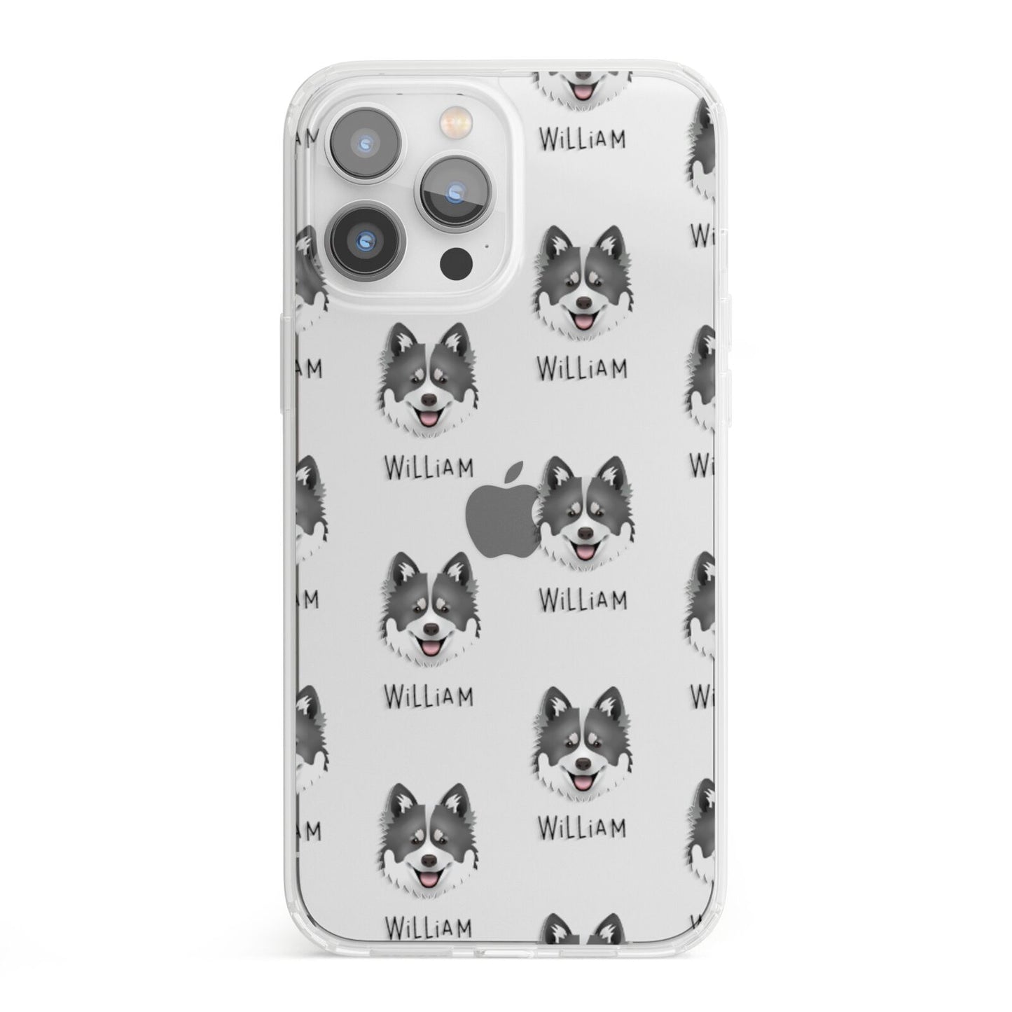 Canadian Eskimo Dog Icon with Name iPhone 13 Pro Max Clear Bumper Case