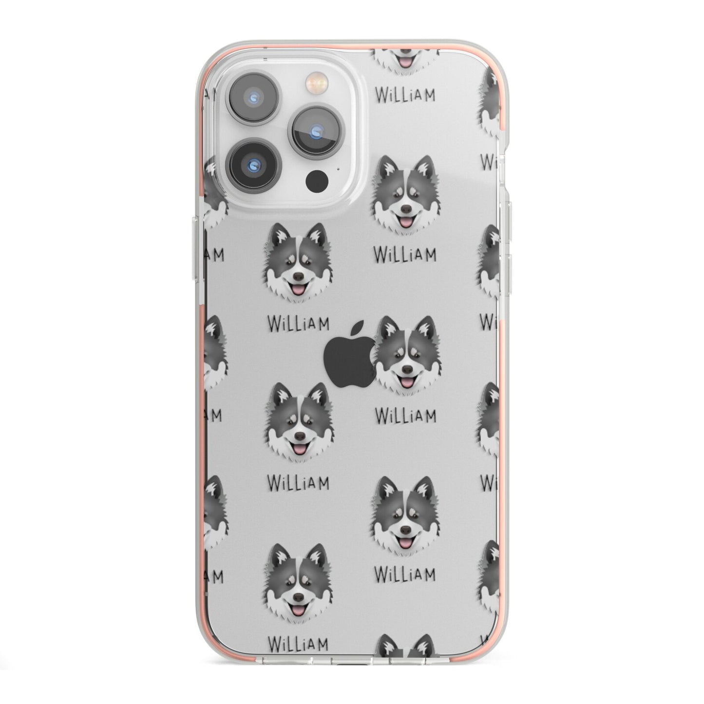 Canadian Eskimo Dog Icon with Name iPhone 13 Pro Max TPU Impact Case with Pink Edges
