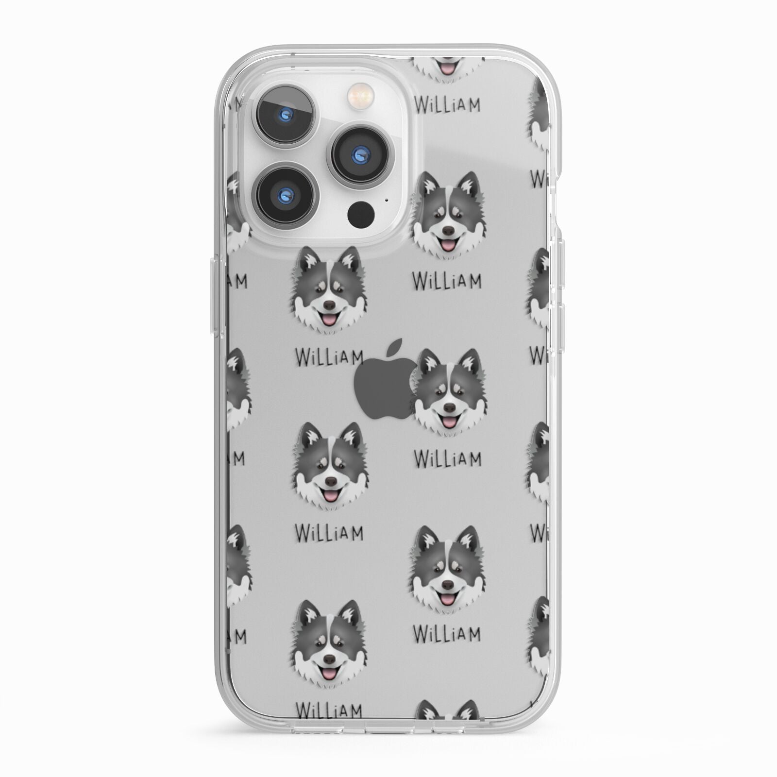 Canadian Eskimo Dog Icon with Name iPhone 13 Pro TPU Impact Case with White Edges