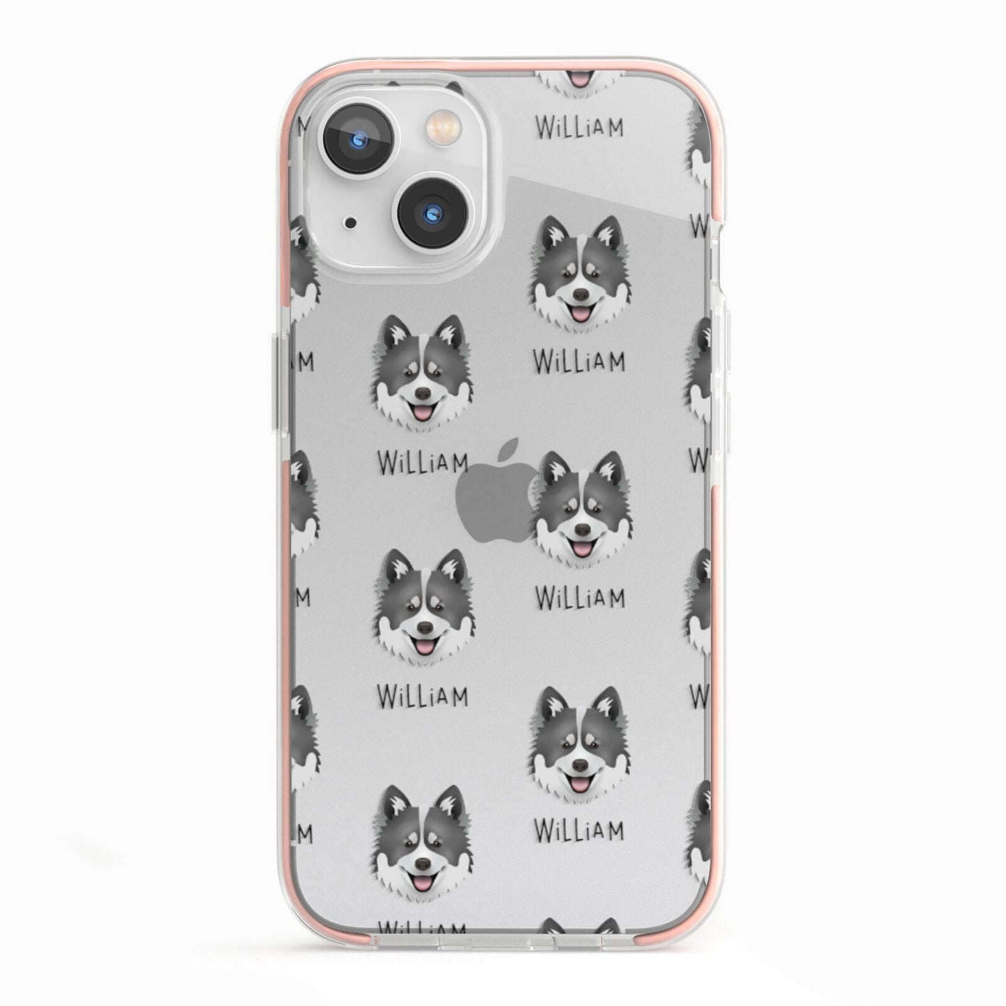 Canadian Eskimo Dog Icon with Name iPhone 13 TPU Impact Case with Pink Edges