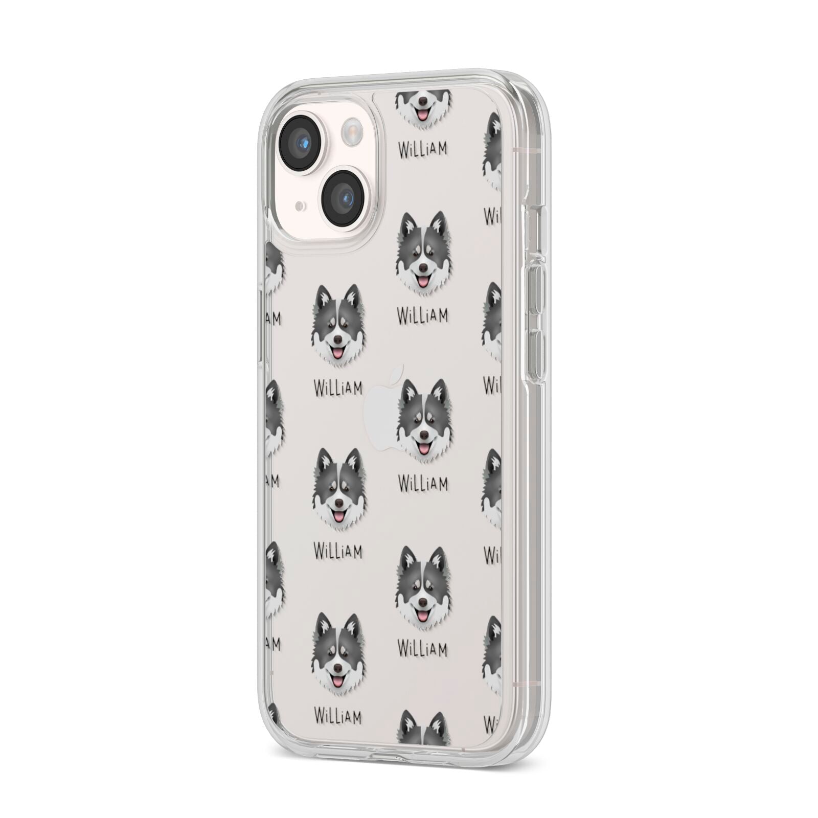 Canadian Eskimo Dog Icon with Name iPhone 14 Clear Tough Case Starlight Angled Image