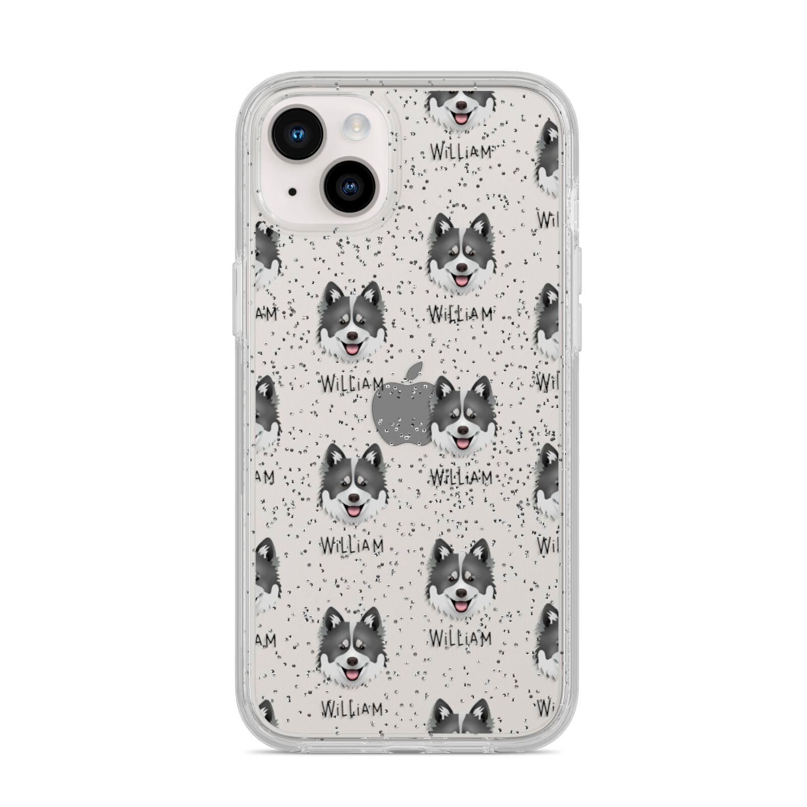 Canadian Eskimo Dog Icon with Name iPhone 14 Plus Glitter Tough Case Starlight
