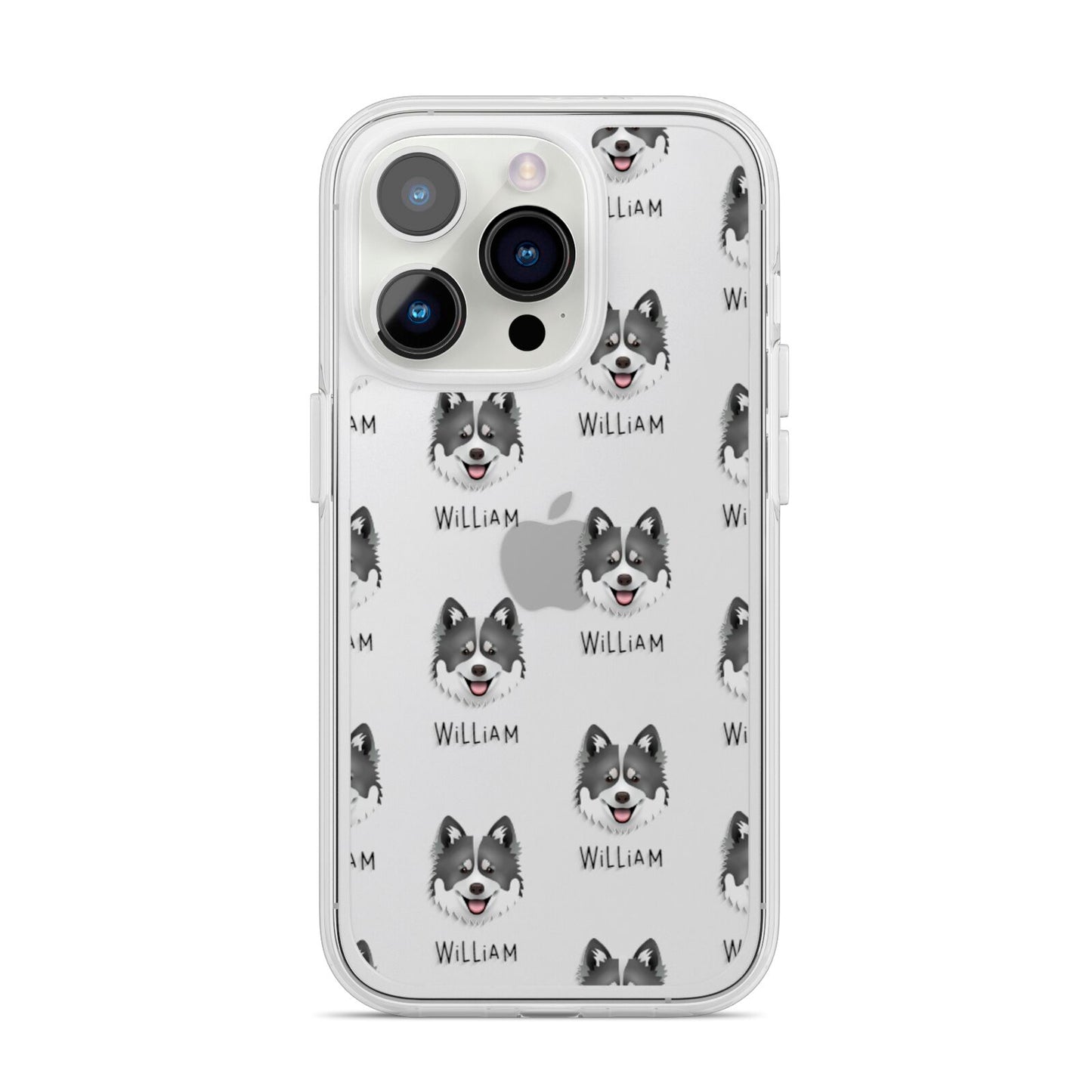 Canadian Eskimo Dog Icon with Name iPhone 14 Pro Clear Tough Case Silver