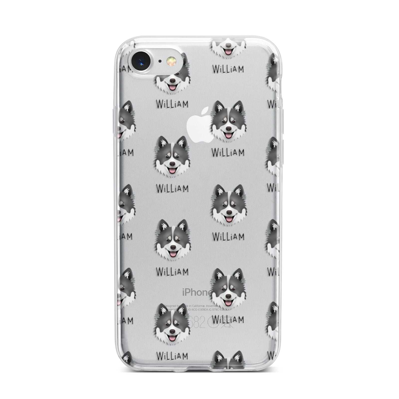 Canadian Eskimo Dog Icon with Name iPhone 7 Bumper Case on Silver iPhone