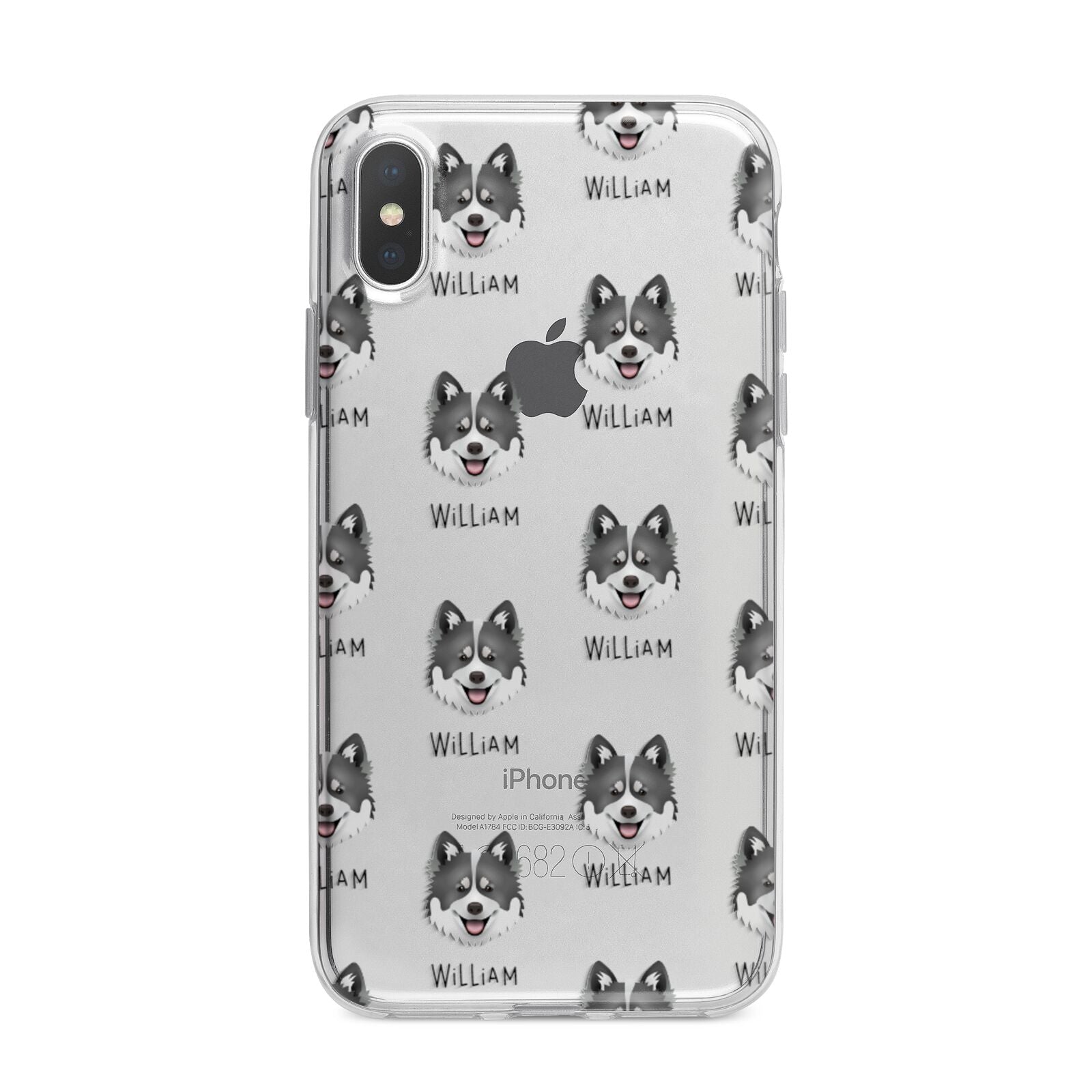 Canadian Eskimo Dog Icon with Name iPhone X Bumper Case on Silver iPhone Alternative Image 1