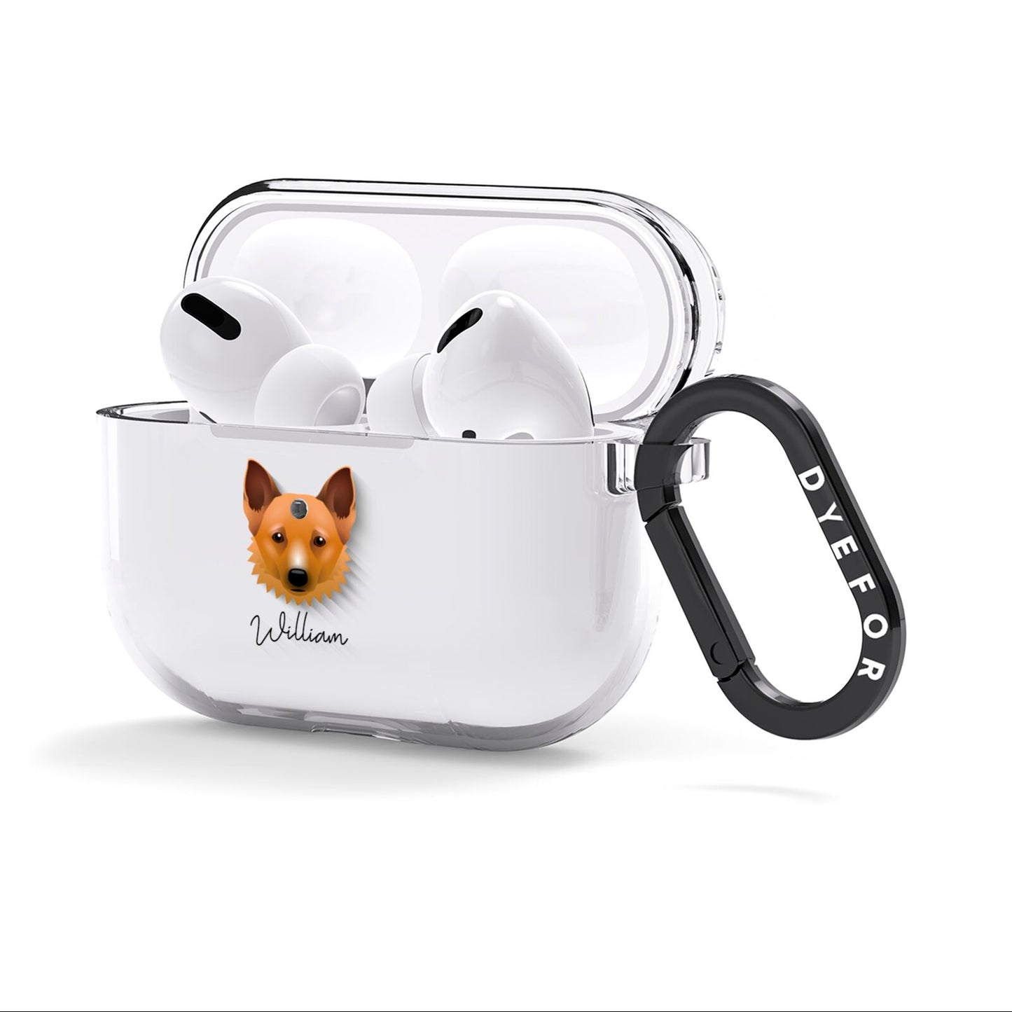 Canadian Eskimo Dog Personalised AirPods Clear Case 3rd Gen Side Image