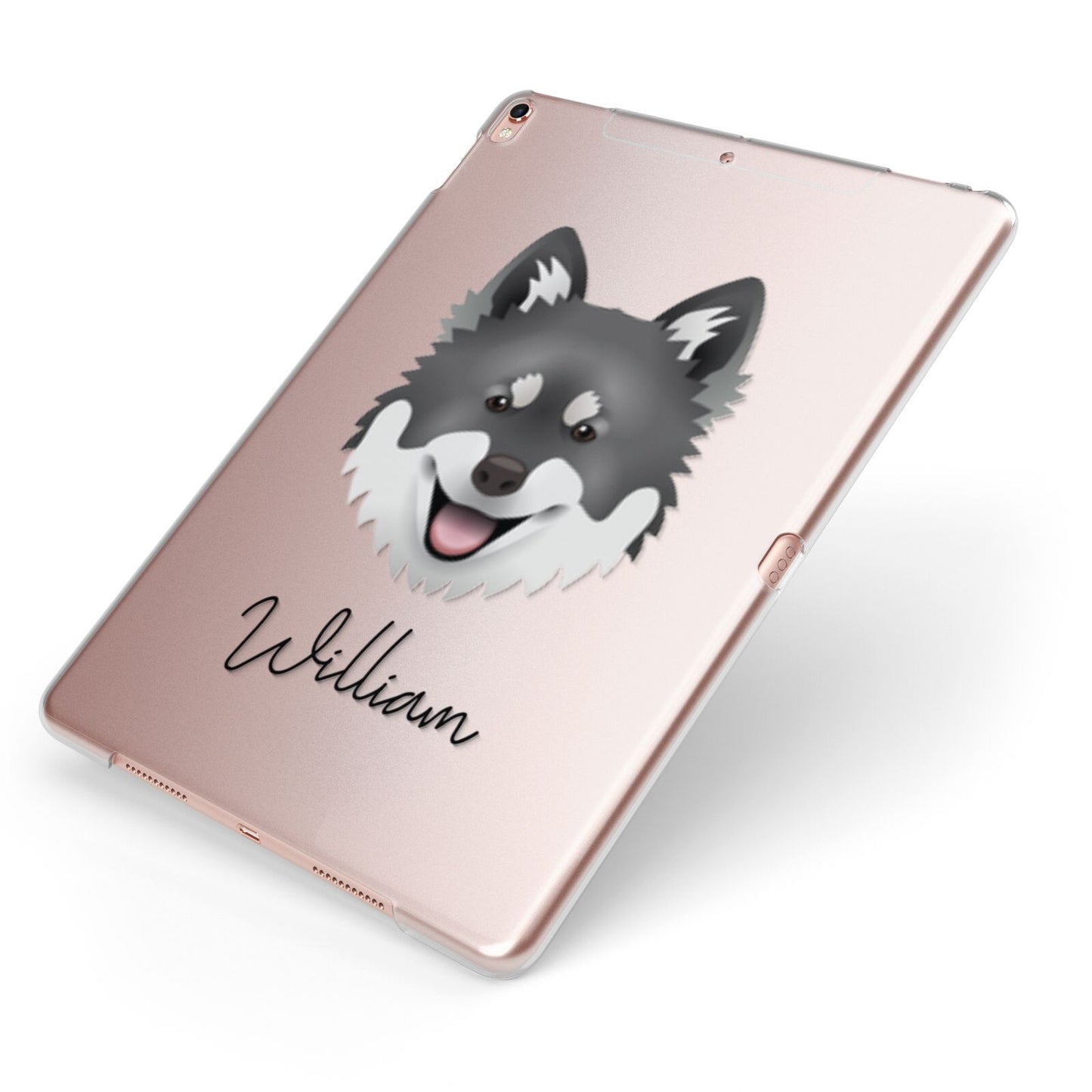 Canadian Eskimo Dog Personalised Apple iPad Case on Rose Gold iPad Side View