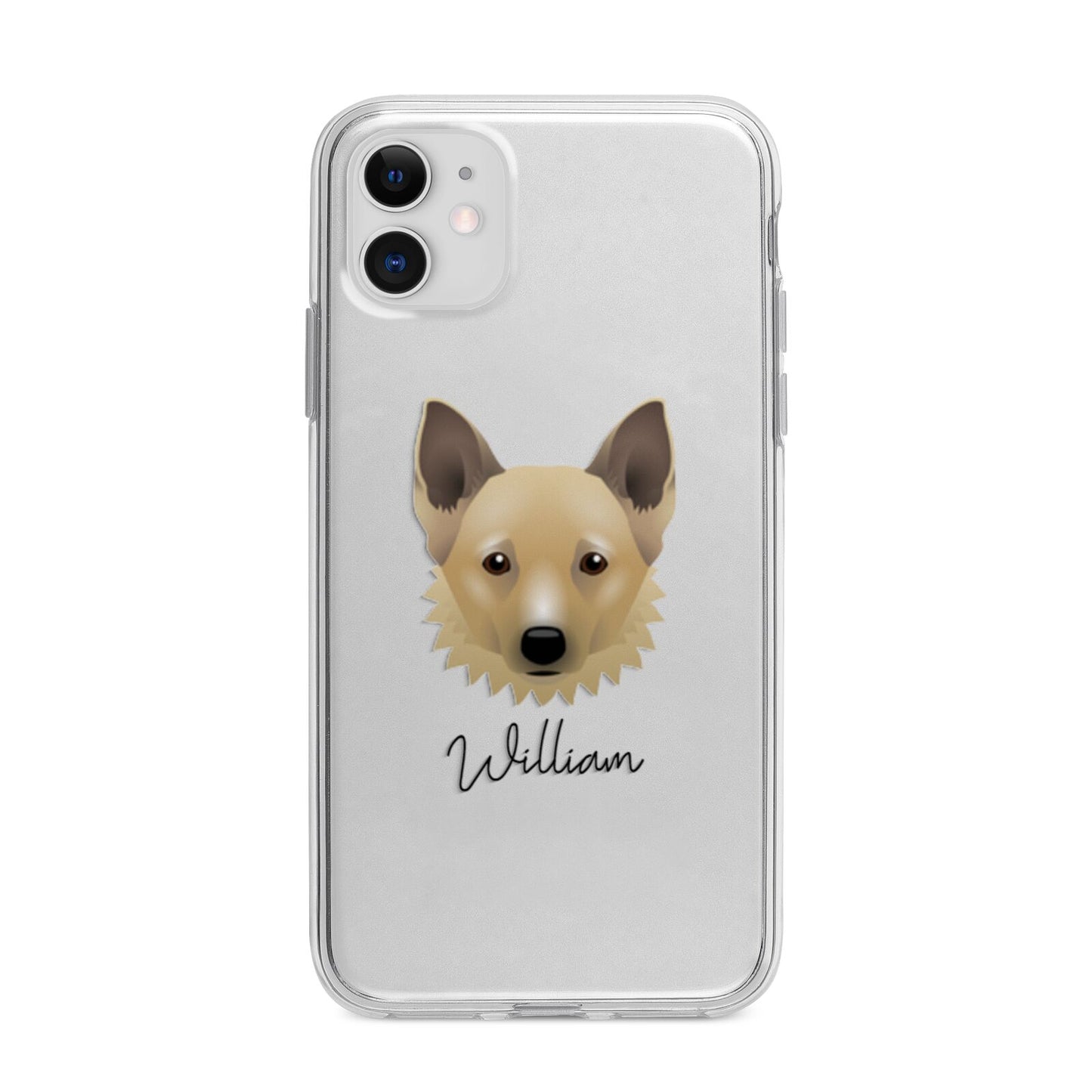 Canadian Eskimo Dog Personalised Apple iPhone 11 in White with Bumper Case
