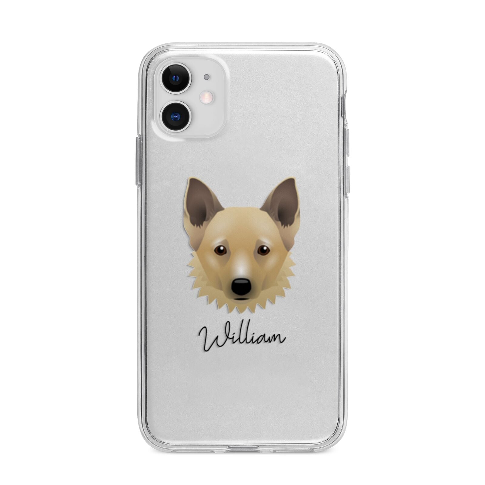 Canadian Eskimo Dog Personalised Apple iPhone 11 in White with Bumper Case