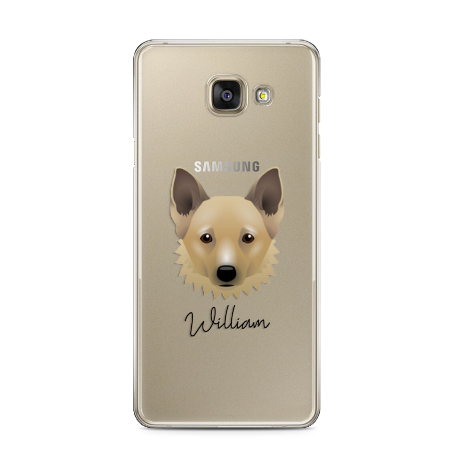 Canadian Eskimo Dog Personalised Samsung Galaxy A3 2016 Case on gold phone