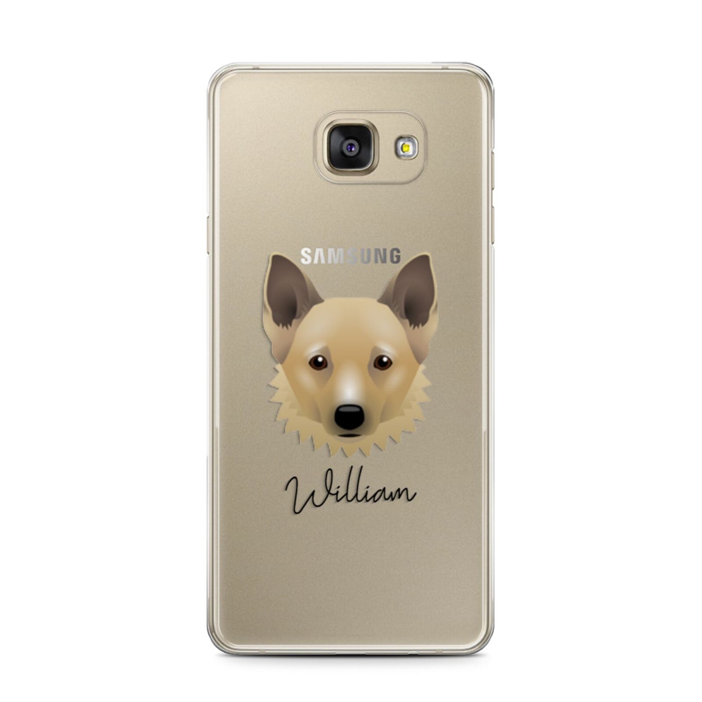 Canadian Eskimo Dog Personalised Samsung Galaxy A7 2016 Case on gold phone