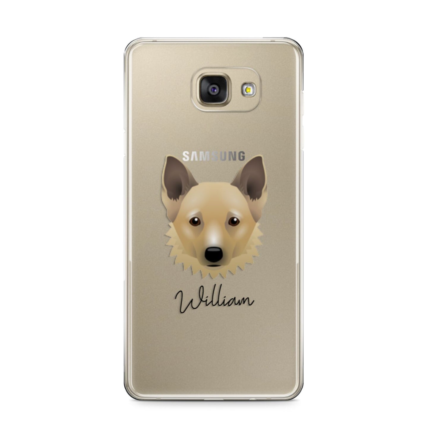 Canadian Eskimo Dog Personalised Samsung Galaxy A9 2016 Case on gold phone