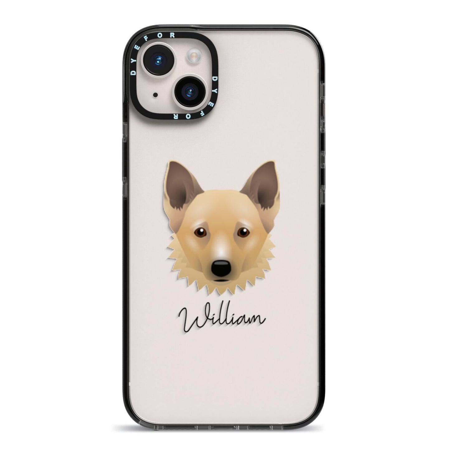 Canadian Eskimo Dog Personalised iPhone 14 Plus Black Impact Case on Silver phone