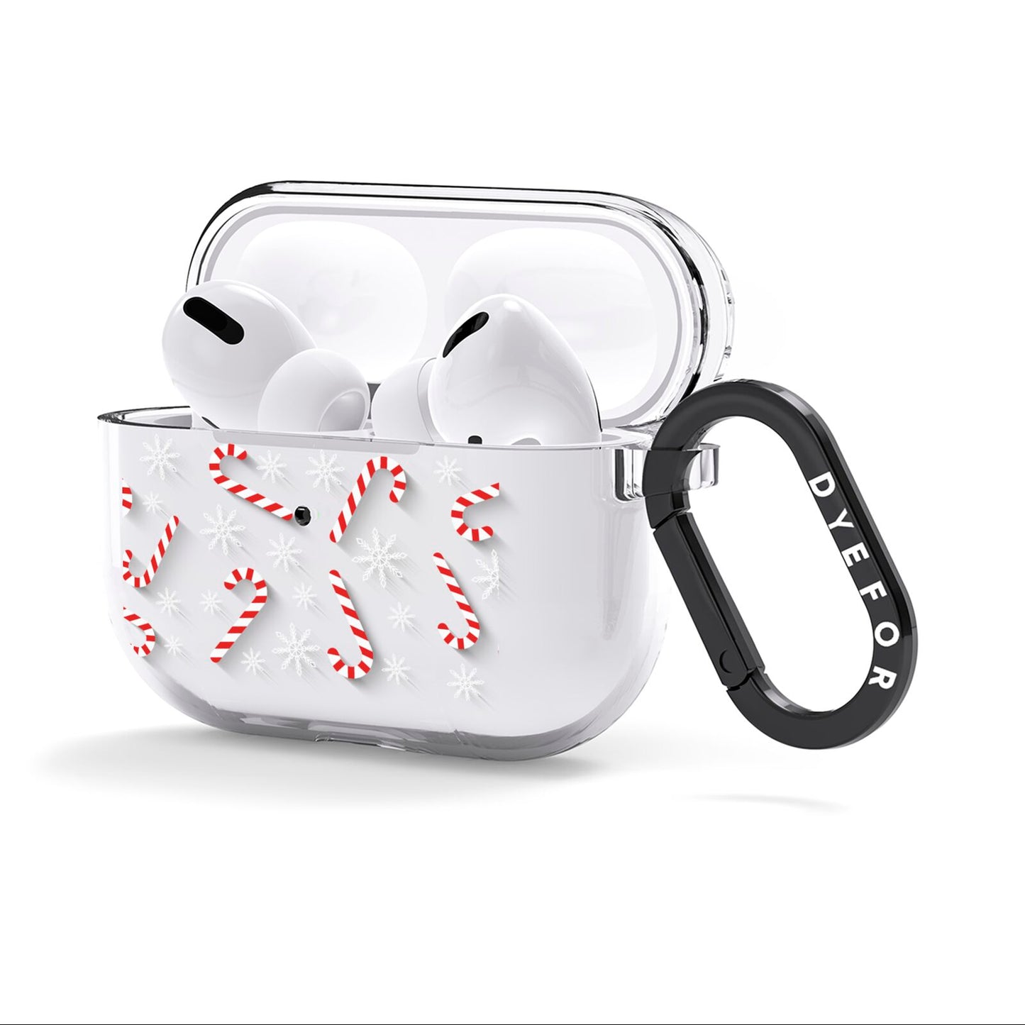 Candy Cane AirPods Clear Case 3rd Gen Side Image