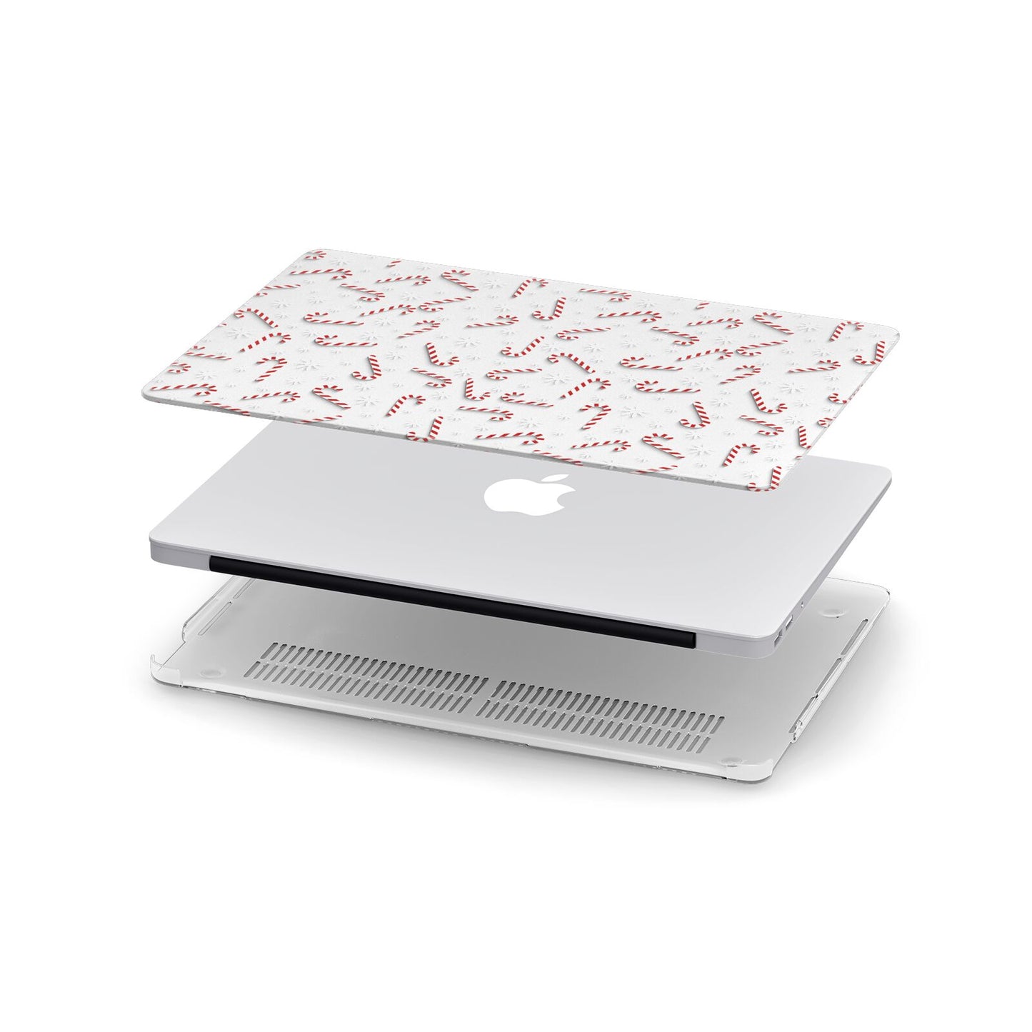 Candy Cane Apple MacBook Case in Detail