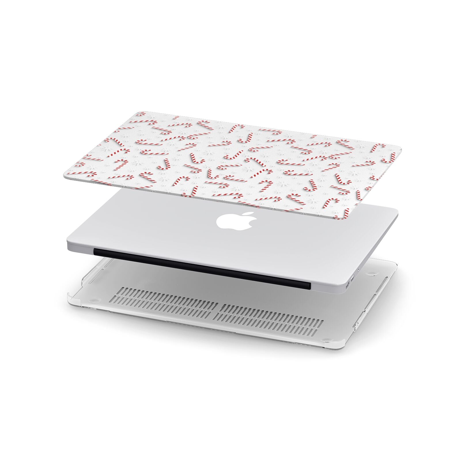 Candy Cane Apple MacBook Case in Detail