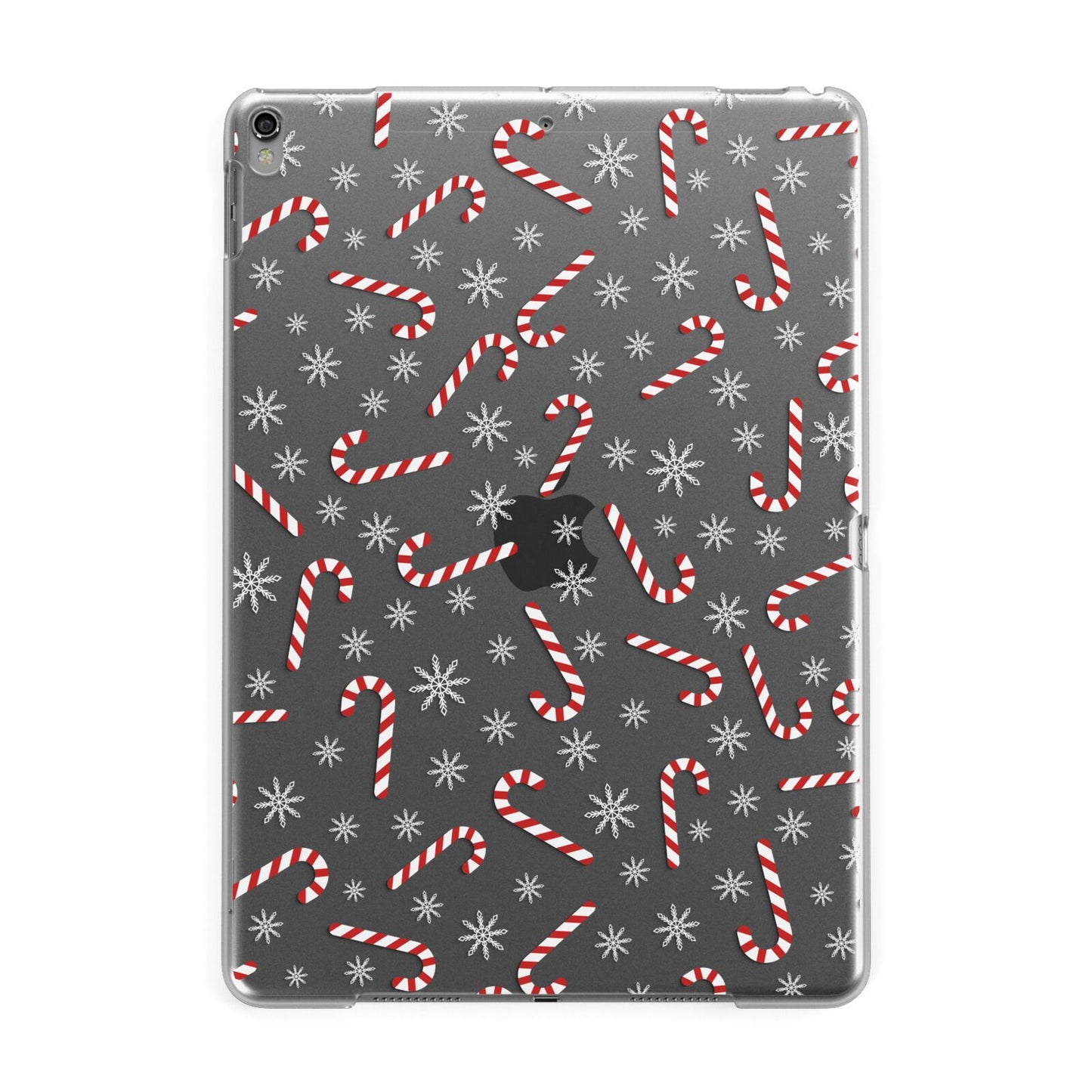 Candy Cane Apple iPad Grey Case