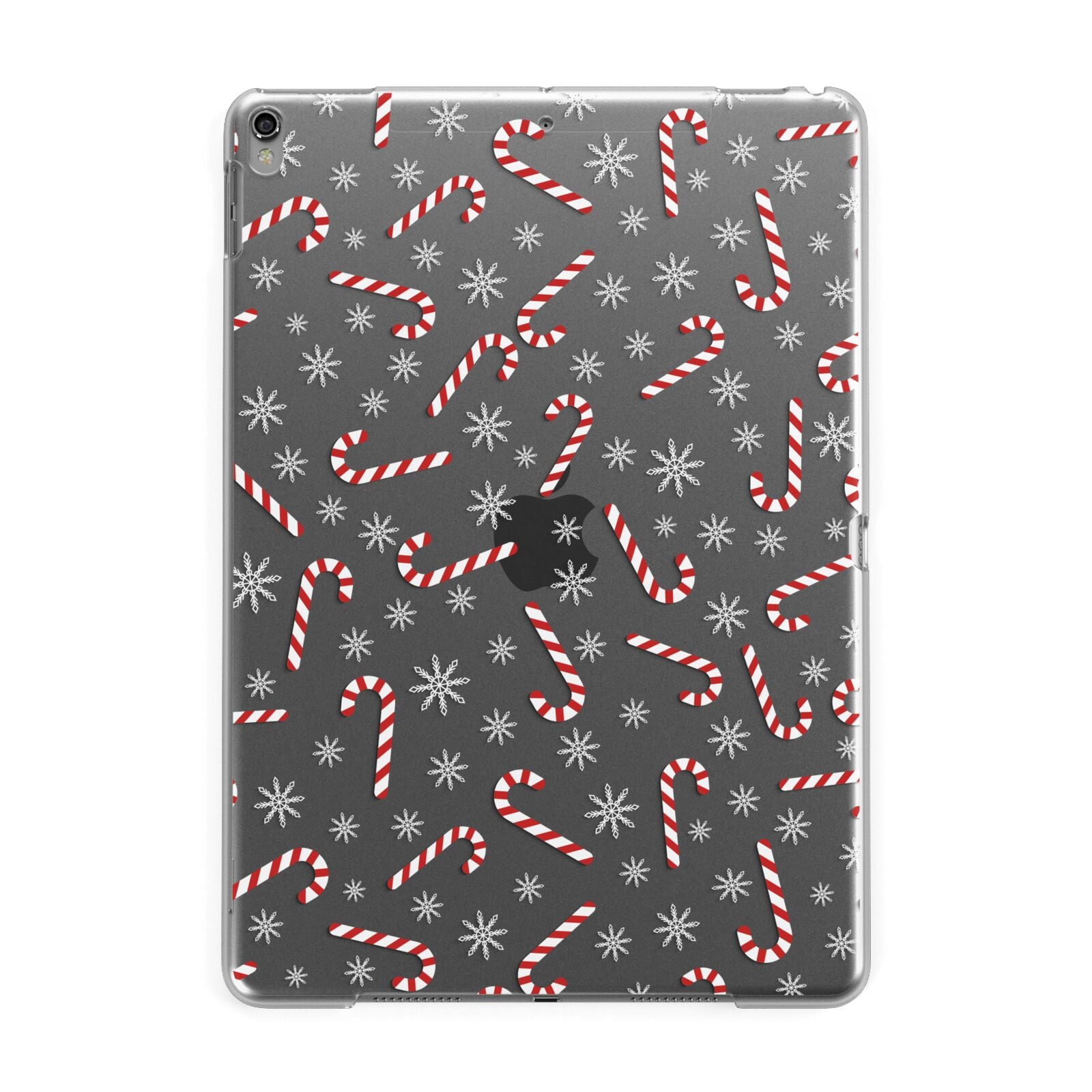 Candy Cane Apple iPad Grey Case