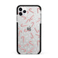 Candy Cane Apple iPhone 11 Pro Max in Silver with Black Impact Case