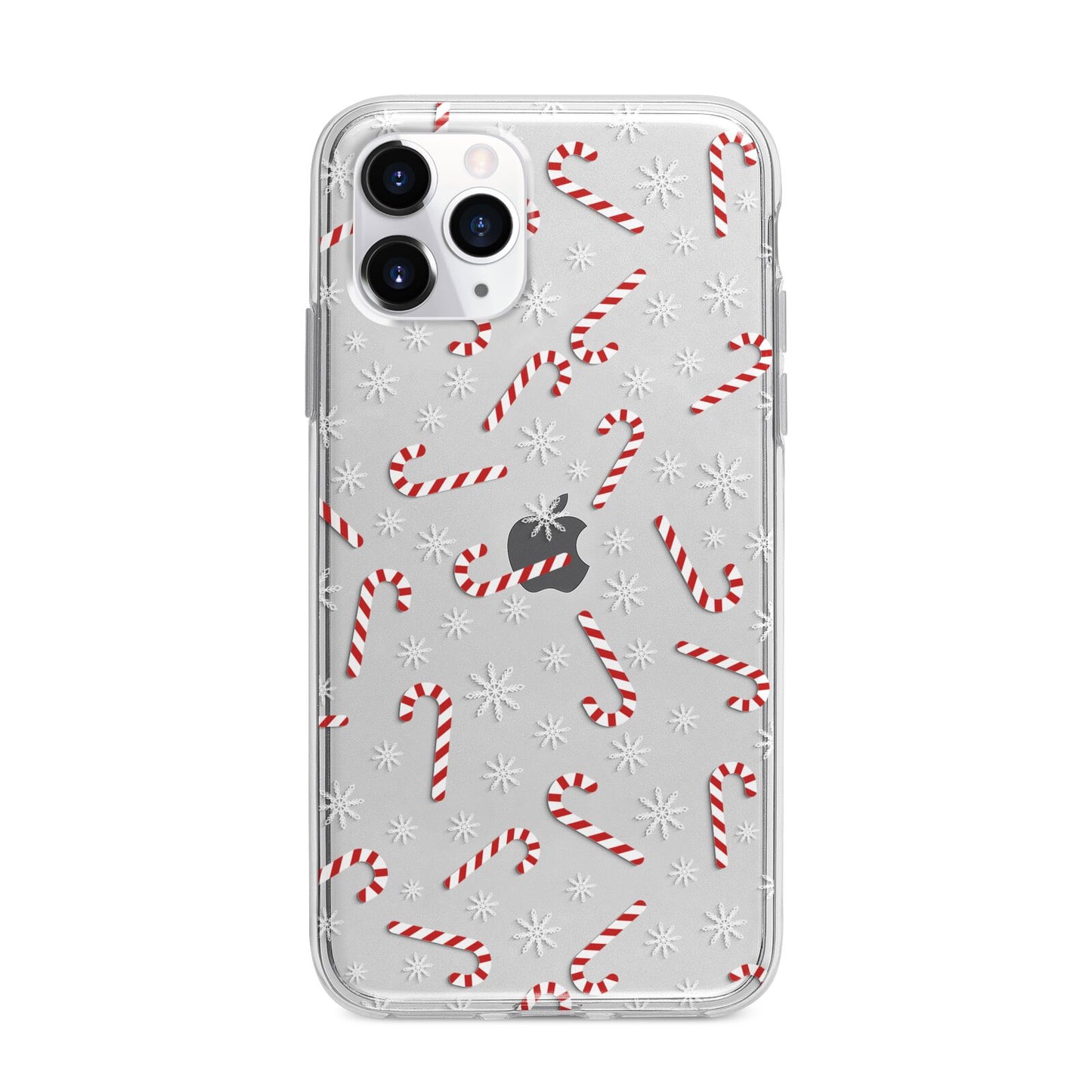 Candy Cane Apple iPhone 11 Pro Max in Silver with Bumper Case