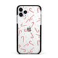 Candy Cane Apple iPhone 11 Pro in Silver with Black Impact Case