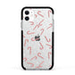 Candy Cane Apple iPhone 11 in White with Black Impact Case