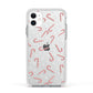 Candy Cane Apple iPhone 11 in White with White Impact Case