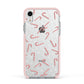 Candy Cane Apple iPhone XR Impact Case Pink Edge on Silver Phone