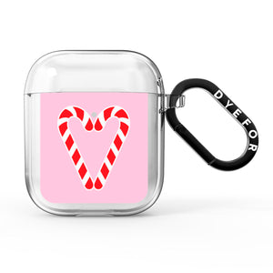 Candy Cane Heart AirPods Case