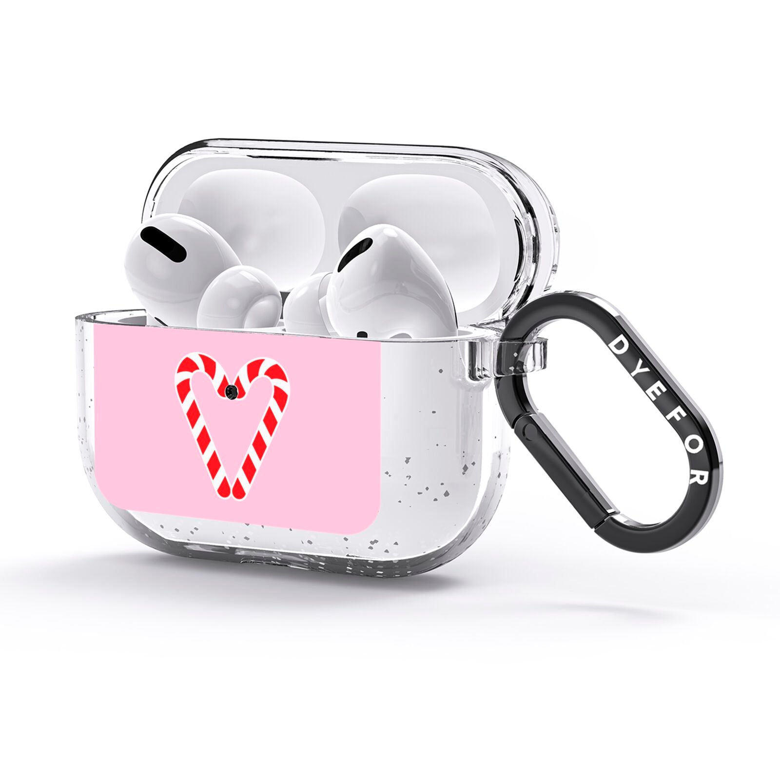 Candy Cane Heart AirPods Glitter Case 3rd Gen Side Image
