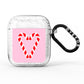 Candy Cane Heart AirPods Glitter Case