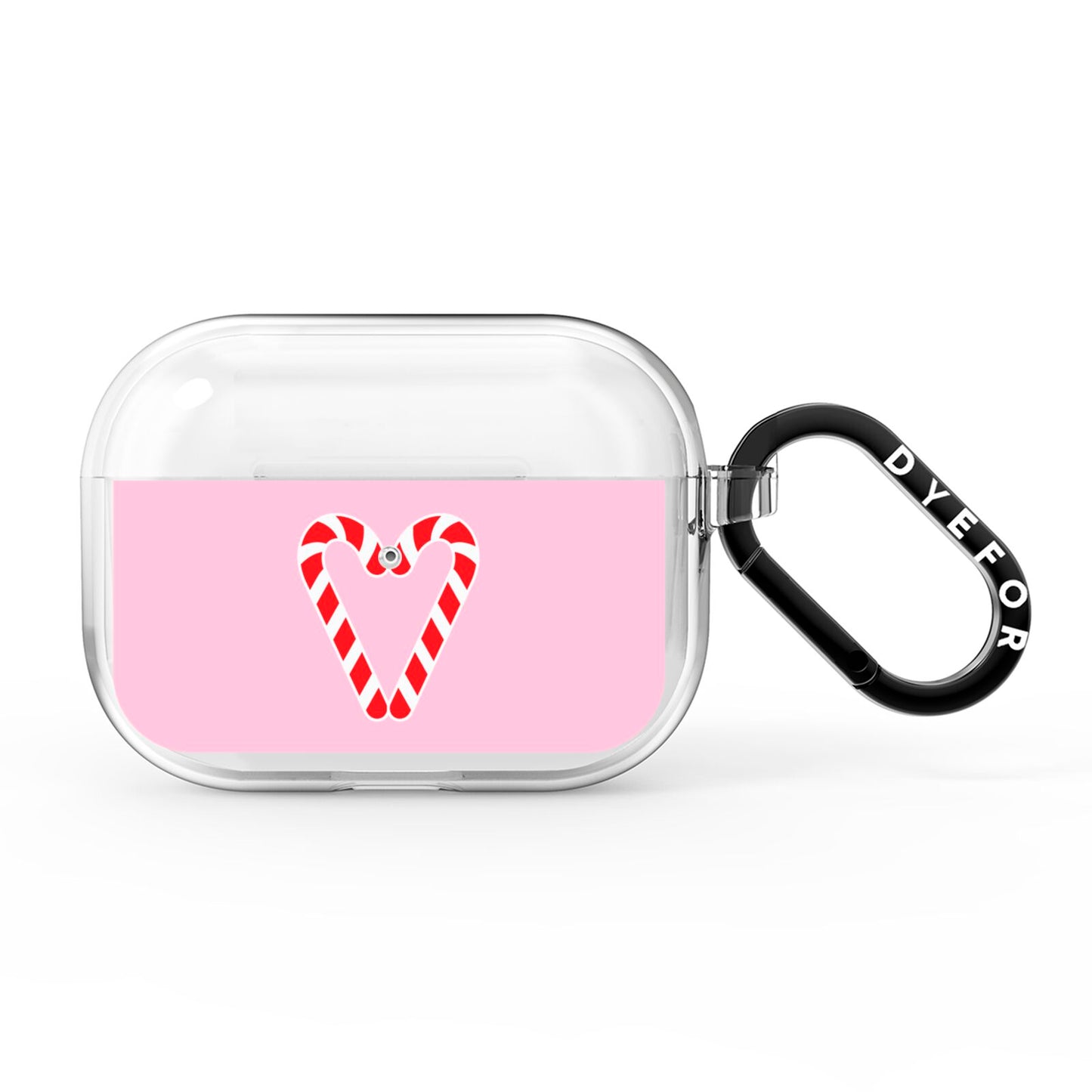 Candy Cane Heart AirPods Pro Clear Case