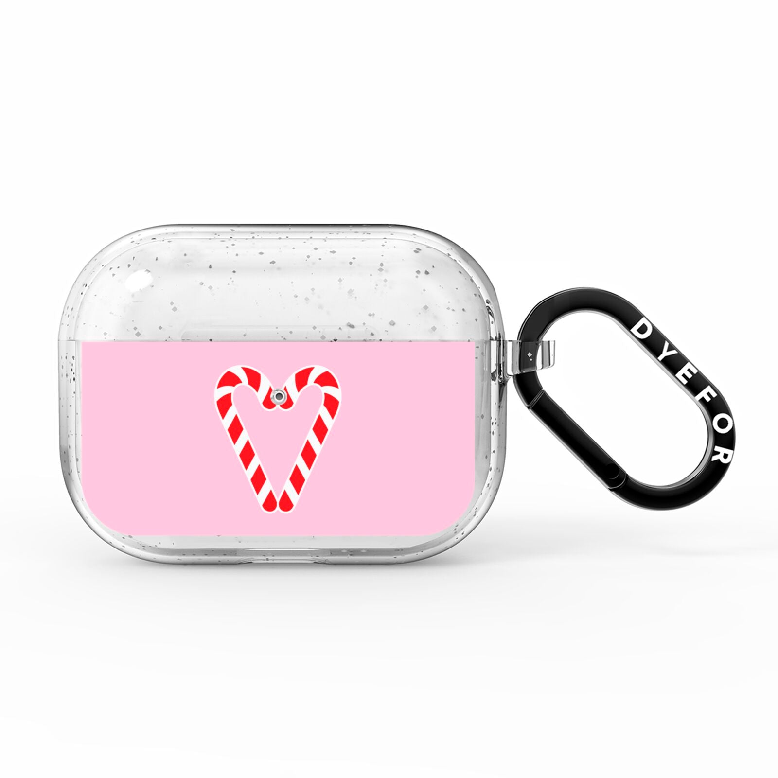 Candy Cane Heart AirPods Pro Glitter Case