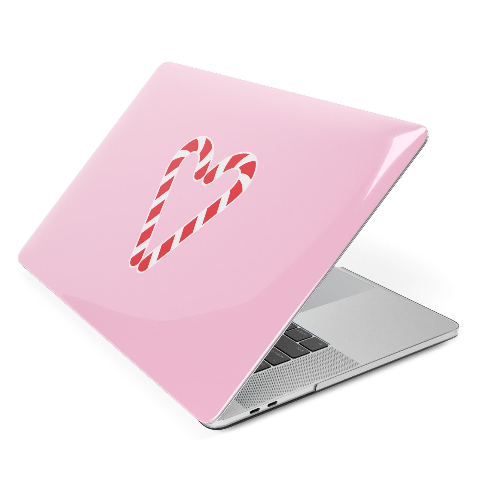 Candy Cane Heart Apple MacBook Case Side View
