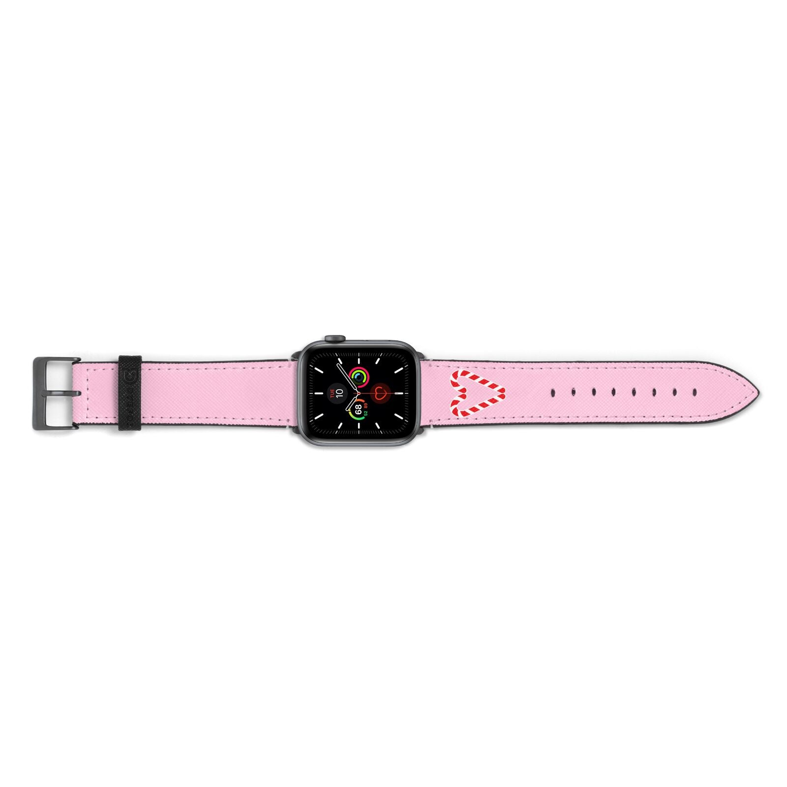 Candy Cane Heart Apple Watch Strap Landscape Image Space Grey Hardware