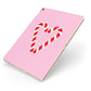Candy Cane Heart Apple iPad Case on Gold iPad Side View
