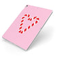 Candy Cane Heart Apple iPad Case on Silver iPad Side View
