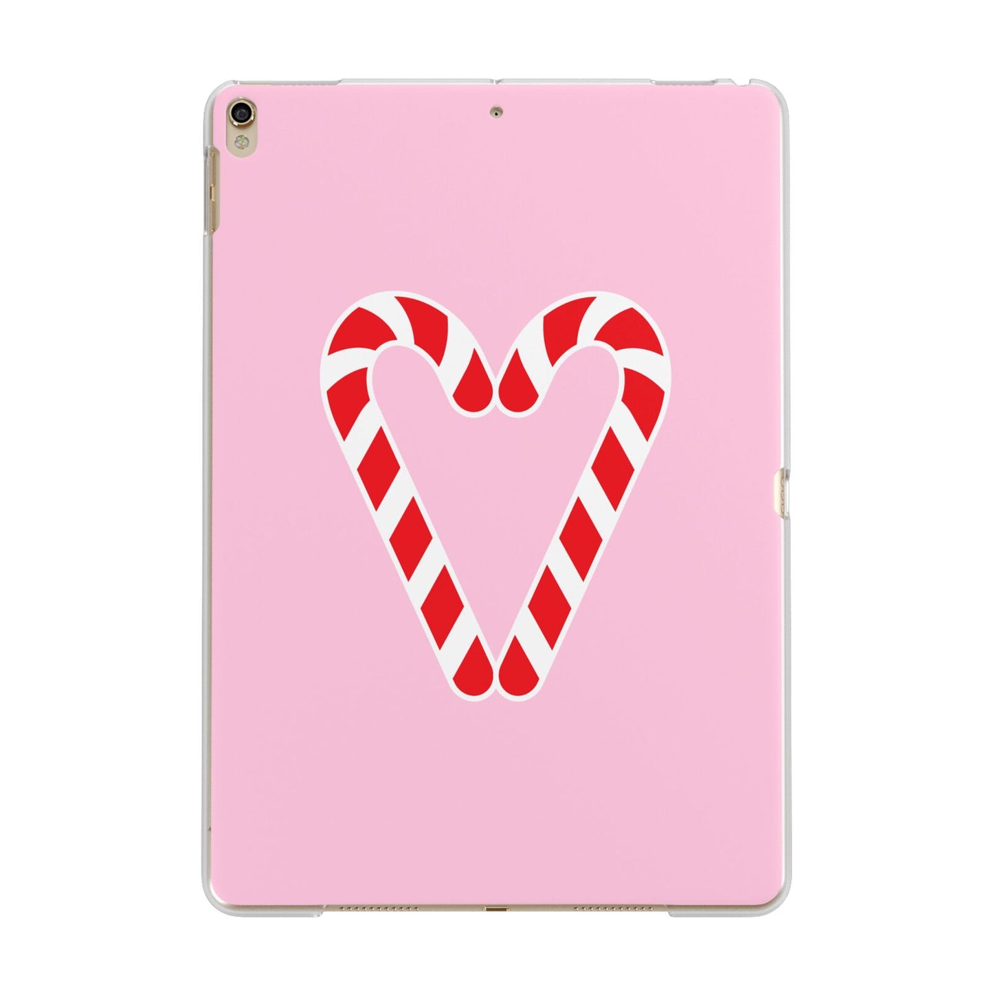 Candy Cane Heart Apple iPad Gold Case