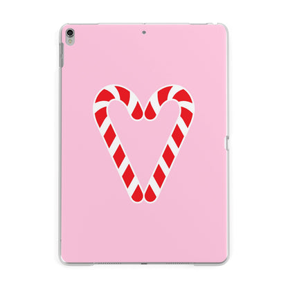 Candy Cane Heart Apple iPad Silver Case