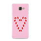 Candy Cane Heart Samsung Galaxy A3 2016 Case on gold phone